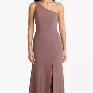 NWOT Bella Bridesmaids One Shoulder Crepe Maxi with Slit 16 Sienna